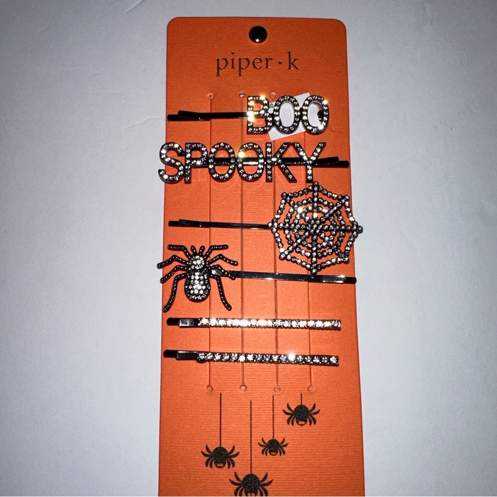 Piper K Halloween Spooky Sparkly Hair Pin set with faux crystals -NEW‎